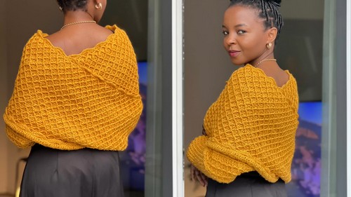 Crochet Diamond Sweater Scarf 5