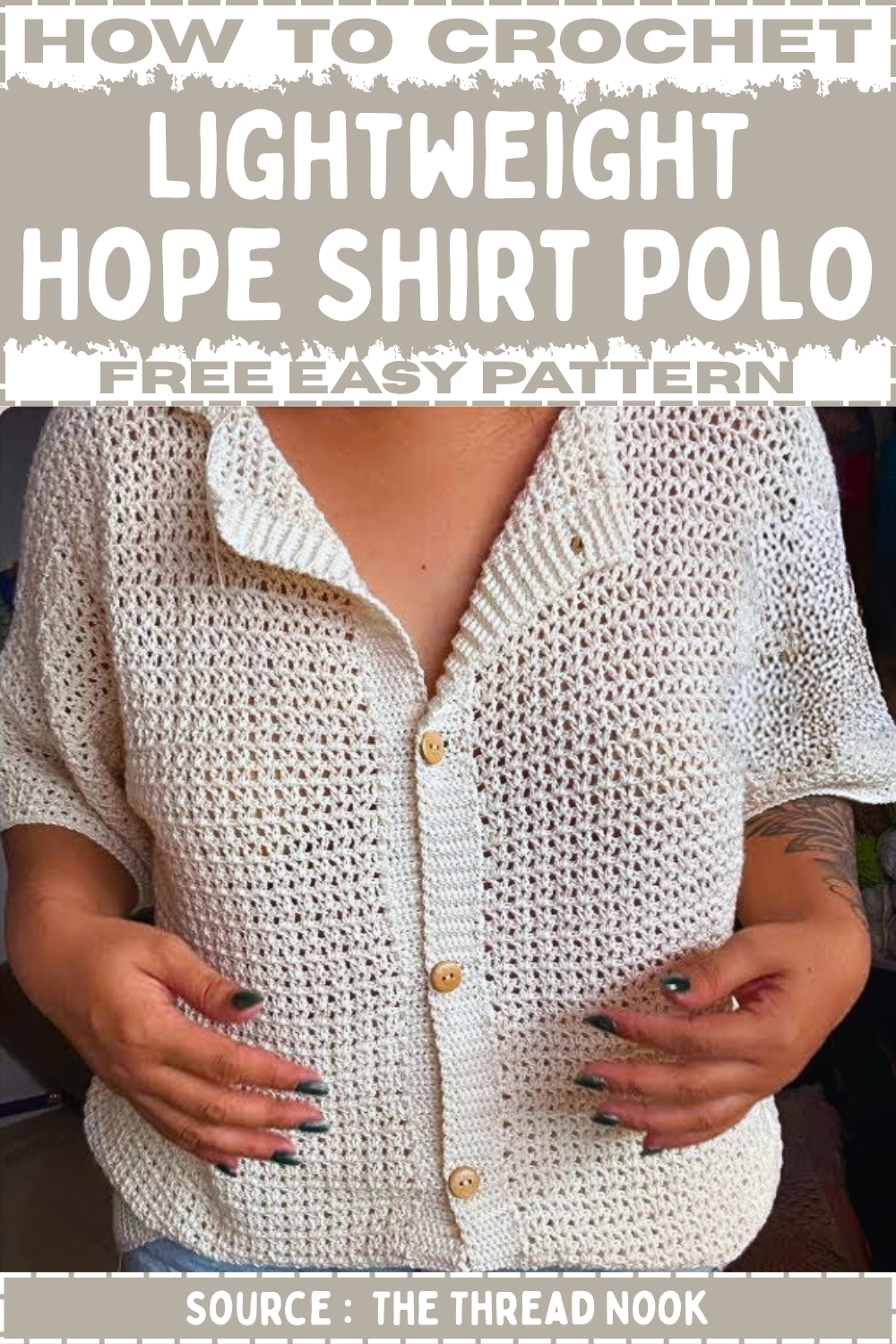Crochet Lightweight Hope Shirt Polo Free Easy Pattern
