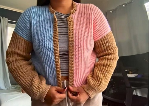 Crochet Ribbed Cardigan Easy Pattern 5Crochet Ribbed Cardigan Easy Pattern 5