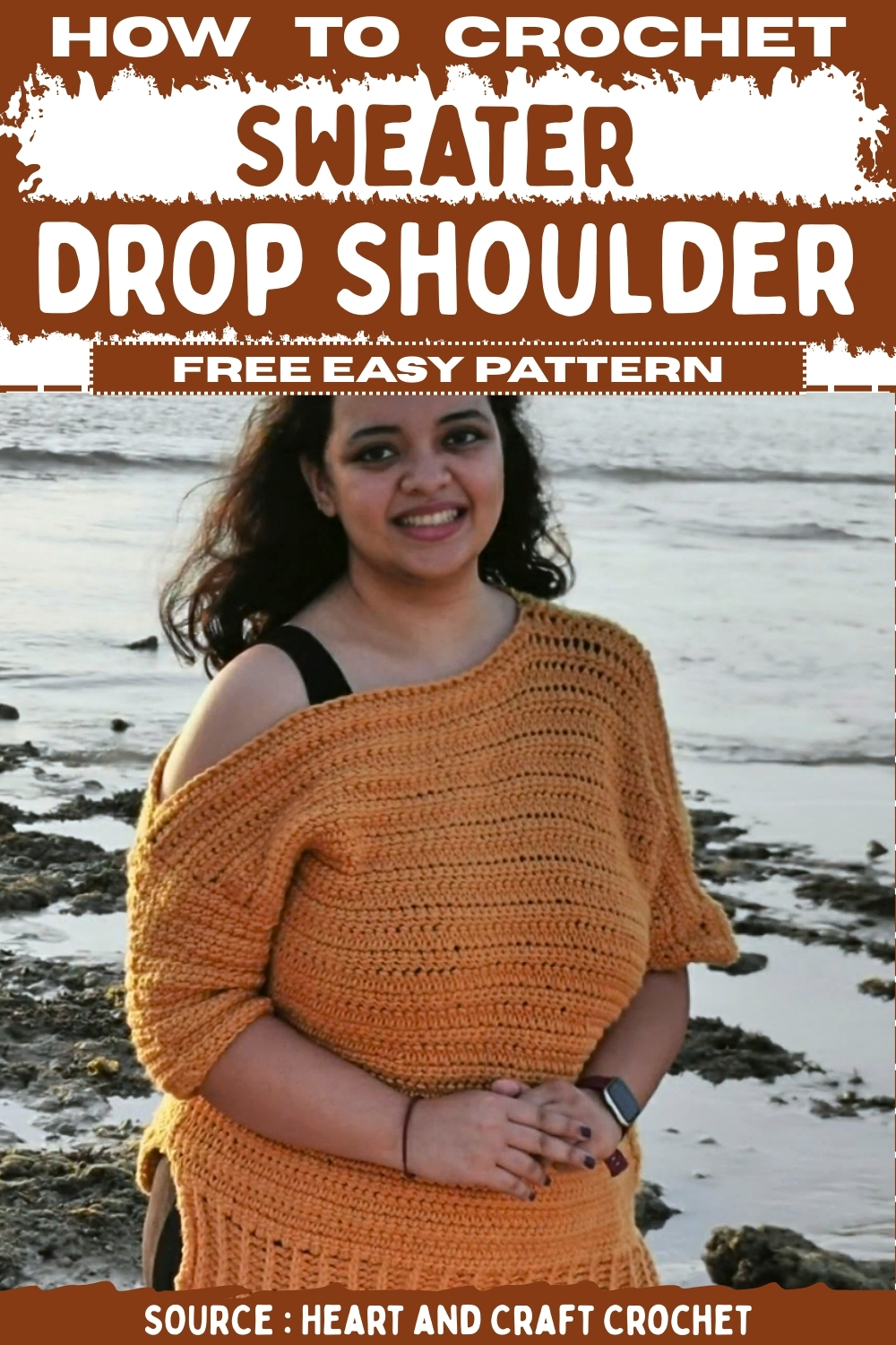 Crochet Sweater Drop Shoulder Free Easy Pattern