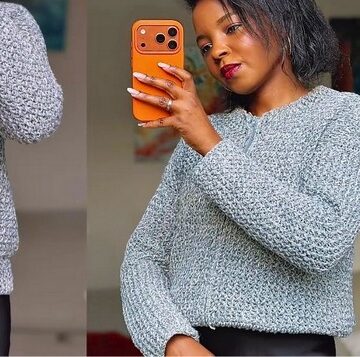 Crochet Textured Zip Up Jacket 5