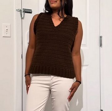 Crochet V Neck Sweater Vest Easy Pattern 5