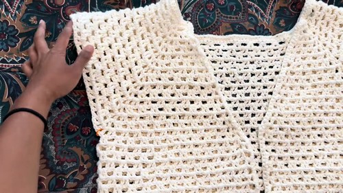 Crochet Lightweight Mesh Cardigan Easy Pattern 3