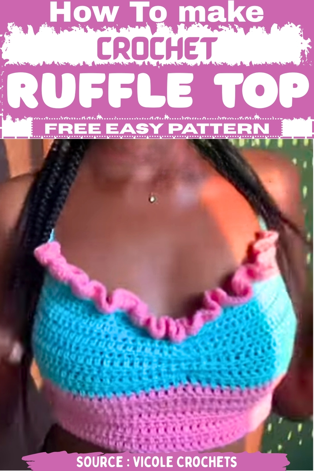 How To crochet Ruffle Top Free EASY Pattern