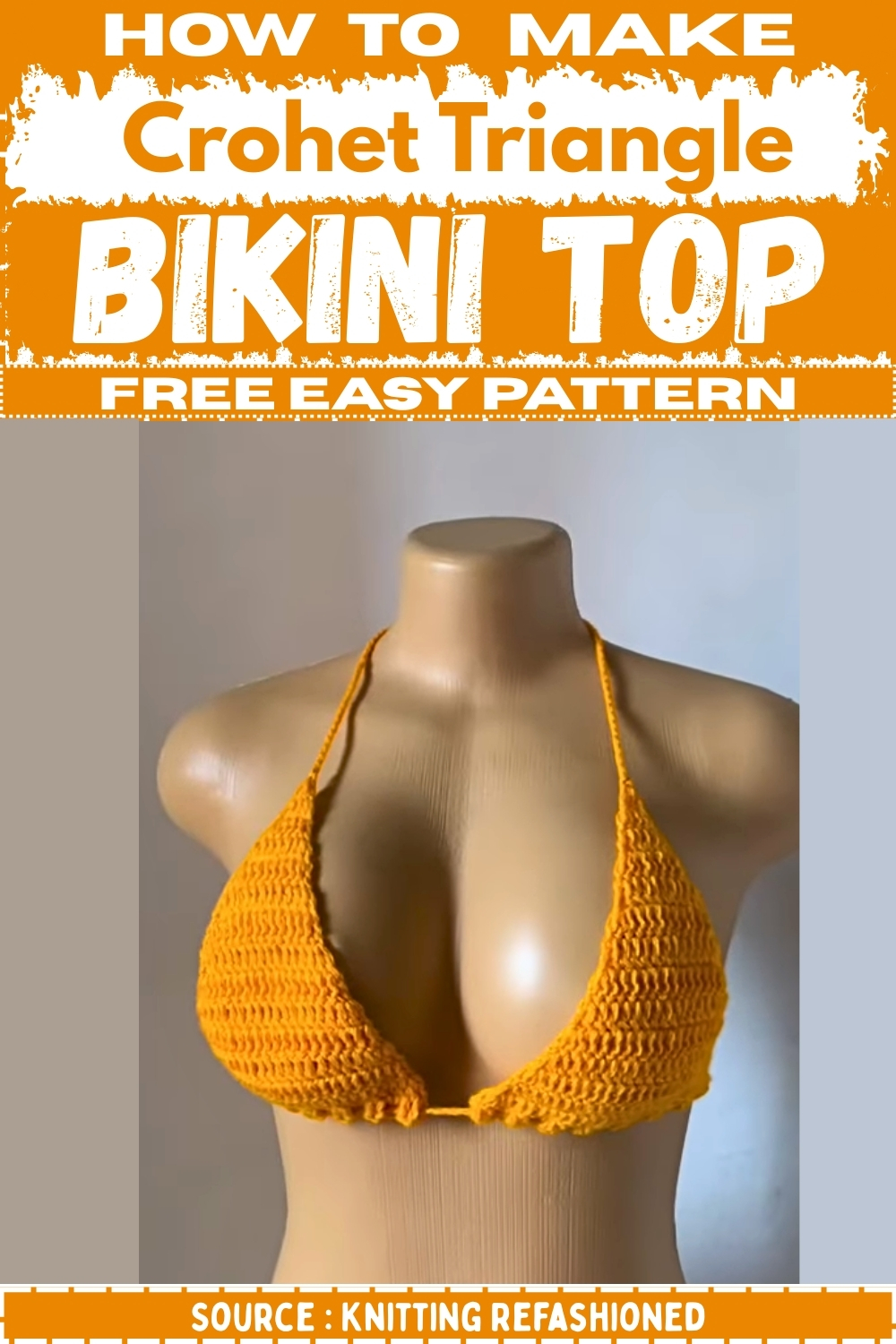 How To make Crohet Triangle Bikini Top