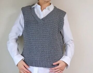Crochet Modern V Neck Sweater Vest 5