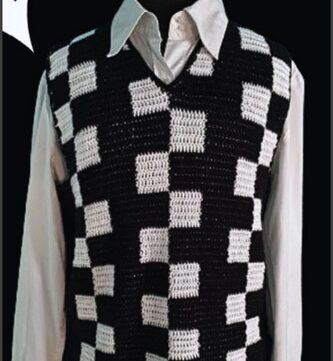 How To Crochet Checkered Vest 5