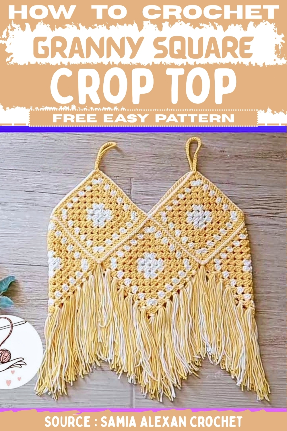 How To crochet Granny Square Crop Top Free EASY Pattern