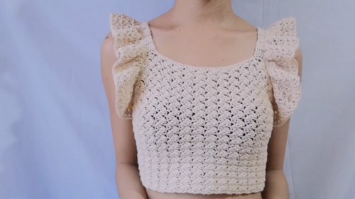 How To make Crochet Ruffle Straps Free Easy Pattern 1