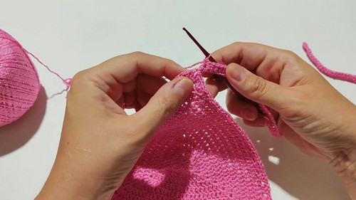 How To CROCHET Elastic Swim Yarn Bikini Top Easy Free Pattern 2