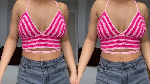 How To Crochet Corset Back Bralette Free Easy Pattern 5