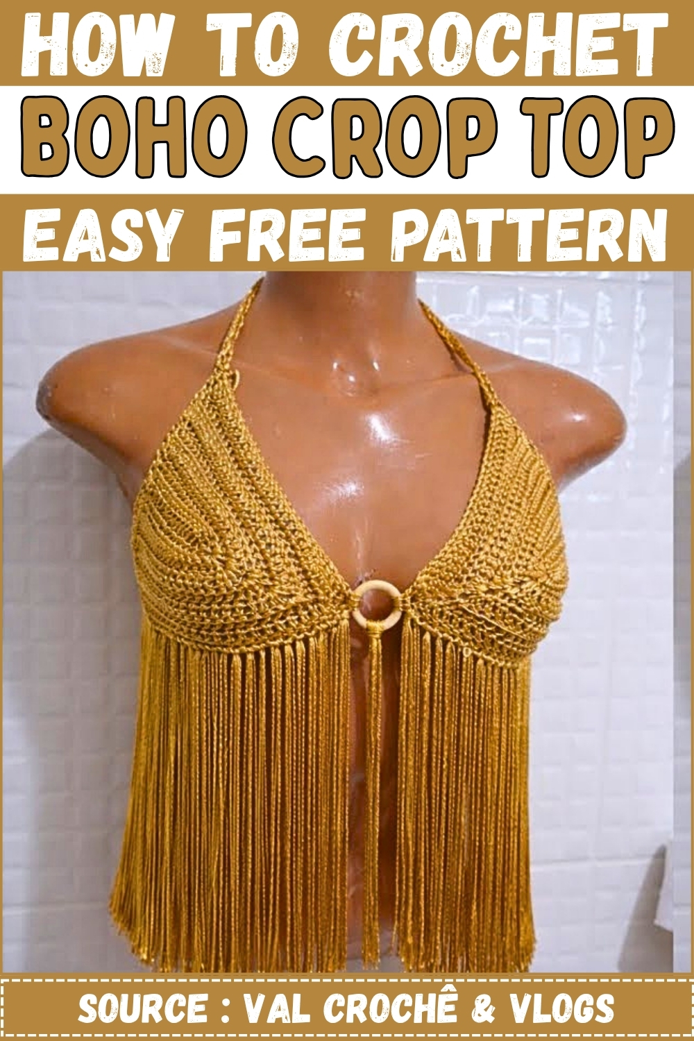 HOW TO Crochet Boho Crop Top easy free pattern