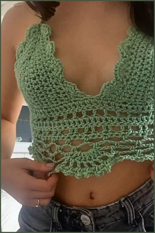 HOW TO Crochet Lace Crop Top easy free pattern 4