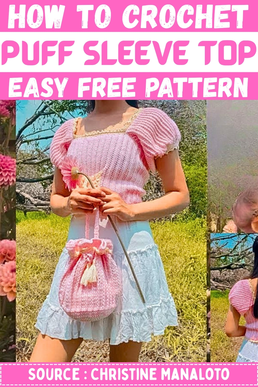 HOW TO Crochet Puff Sleeve Top easy free pattern