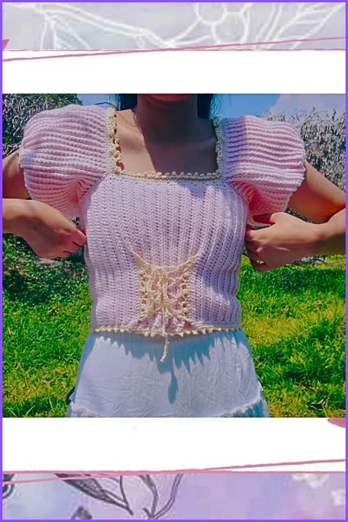HOW TO Crochet Puff Sleeve Top easy free pattern 5