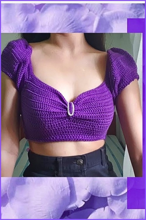 HOW TO Crochet Puff Sleeve Top easy free pattern 5