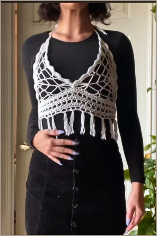 HOW TO Crochet Spiderweb Top easy free pattern 4