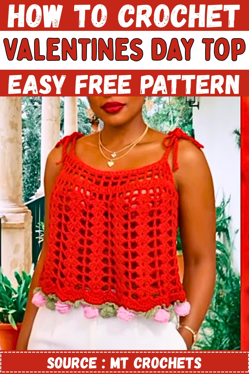 HOW TO Crochet Valentines Day Top easy free pattern