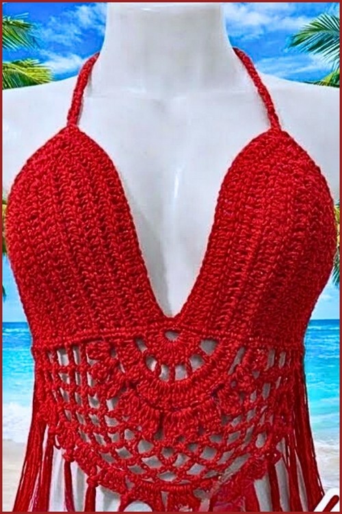 How TO Crochet Mandala Halter Top 5