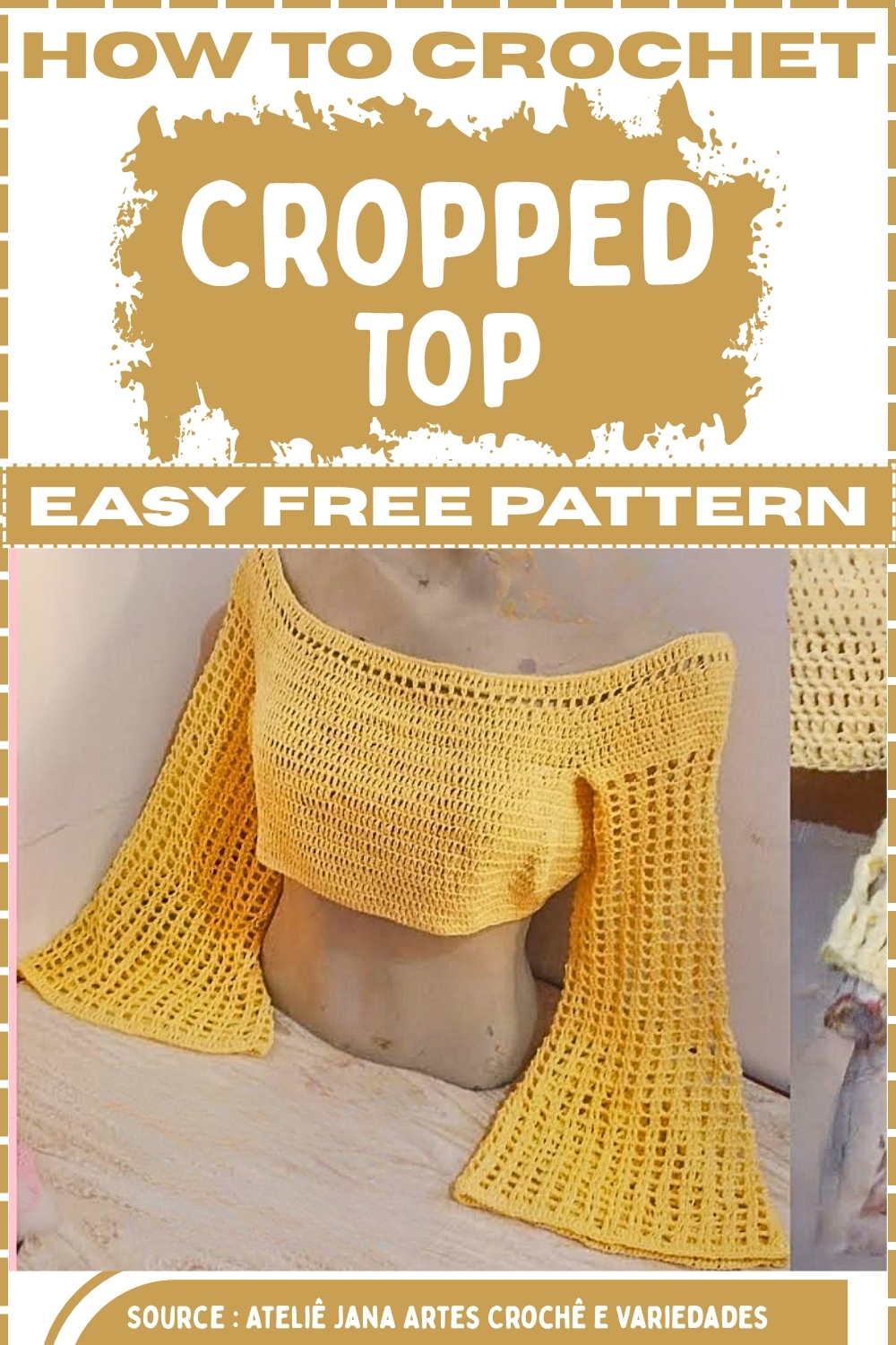 How To CROCHET Cropped Top Easy Free Pattern