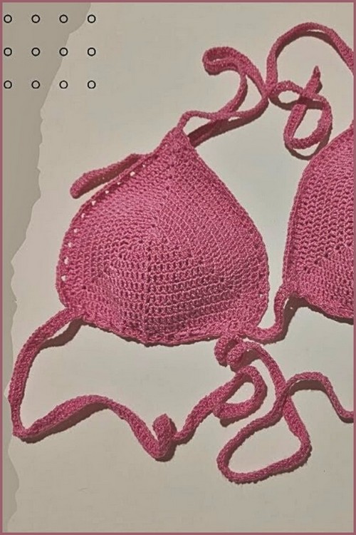 How To CROCHET Elastic Swim Yarn Bikini Top Easy Free Pattern 4