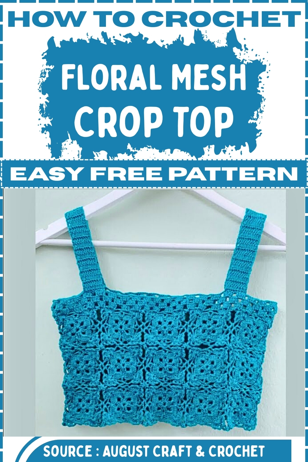 How To CROCHET Floral Mesh Crop Top Easy Free Pattern