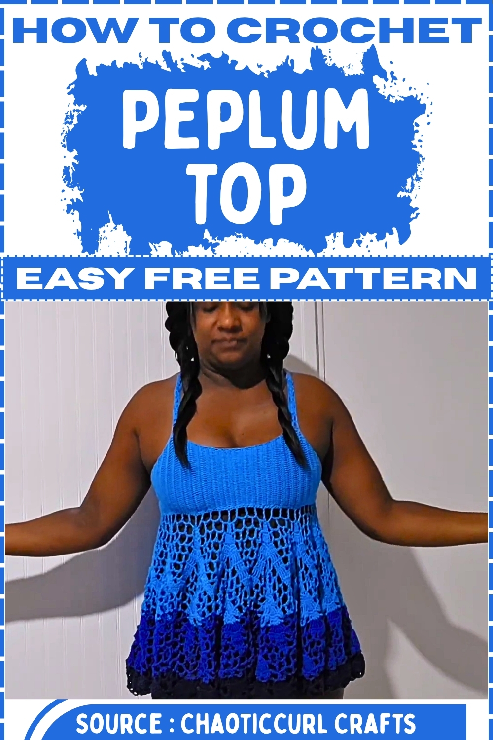 How To CROCHET Peplum top Easy Free Pattern