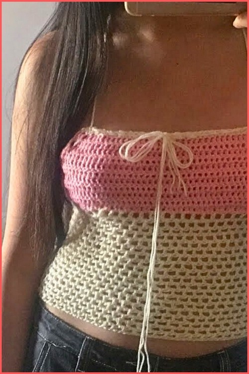 How To CROCHET Tie Front Milkmaid Top Easy Free Pattern 4