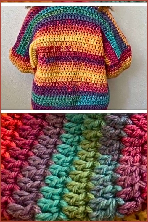 How To Crochet Child Cardigan Free Easy Pattern 4