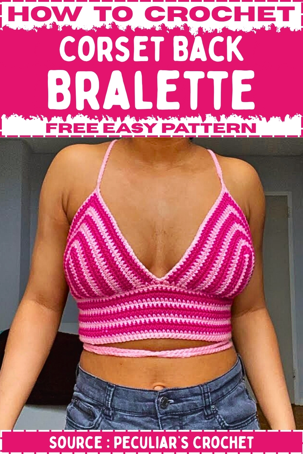 How To Crochet Corset Back Bralette Free Easy Pattern