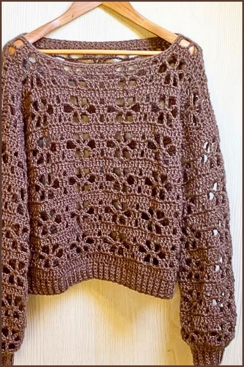 How To Crochet Lacy Flower Sweater Free Easy Pattern 5