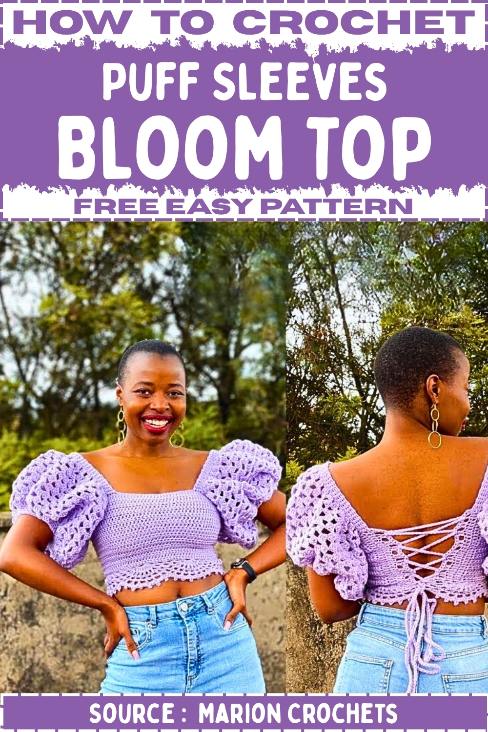 How To Crochet Puff Sleeves Bloom Top Free Easy Pattern