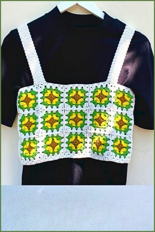 How To Crochet Top Granny Square Crop Top Free Easy Pattern 4