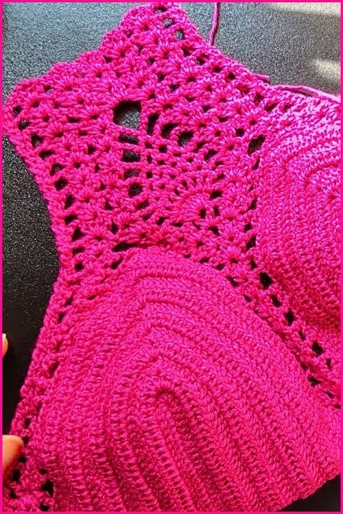 How To crochet Blouse Bra Cup Free EASY Pattern 4