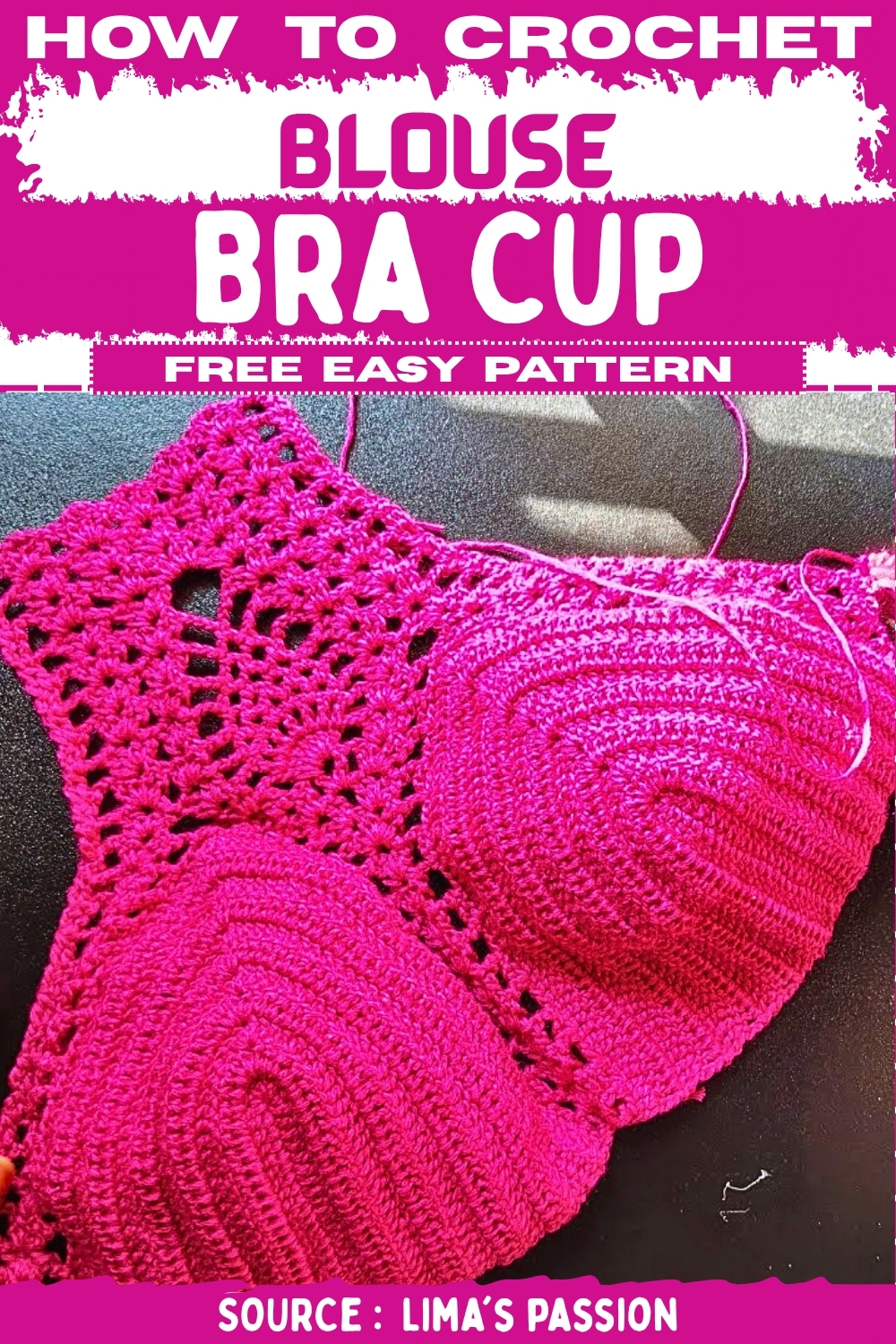 How To crochet Blouse Bra Cup Free EASY Pattern