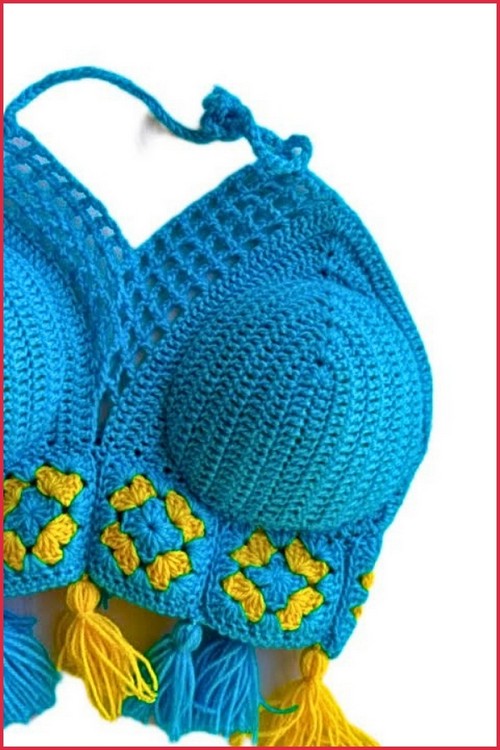 How To crochet Granny Square Bralette Top Free Easy Patterns 4