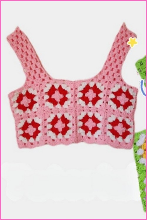 How To crochet Granny Square Bralette Top Free Easy Patterns 4