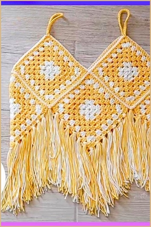 How To crochet Granny Square Crop Top Free EASY Pattern 4