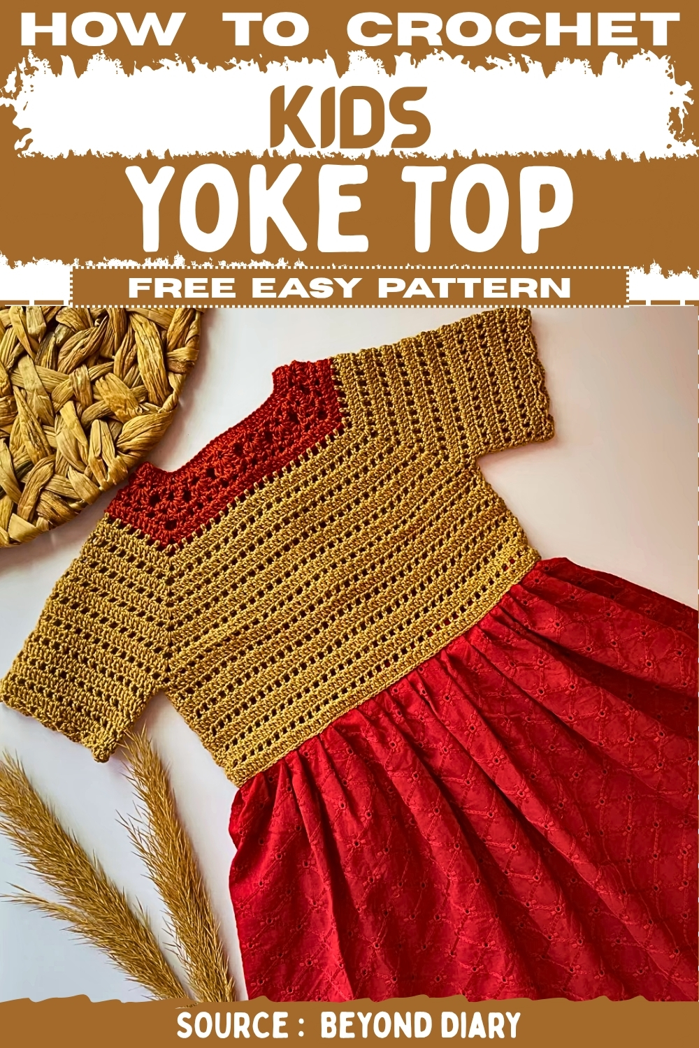 How To crochet Kids Yoke Top Free EASY Pattern
