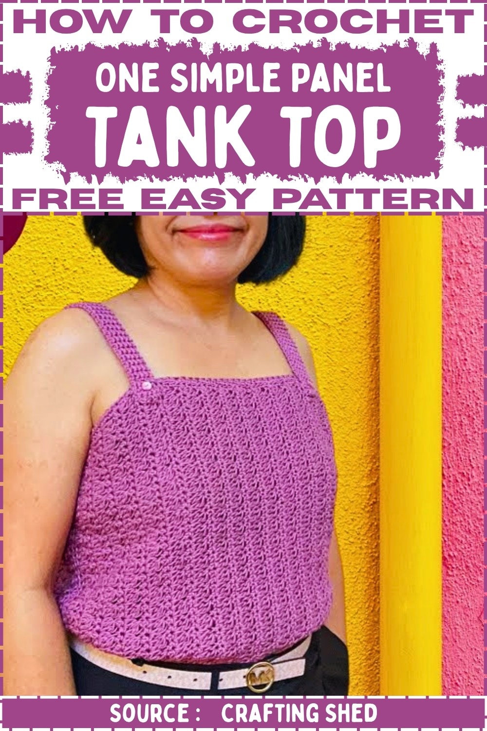 How To crochet One Simple Panel Tank Top Free Easy Patterns