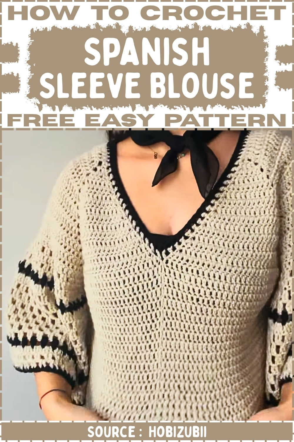 How To crochet Spanish Sleeve Blouse Free Easy Patterns