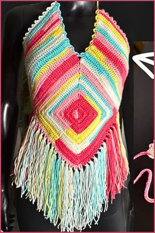 How To make Crochet Boho Top Free EASY Pattern 4