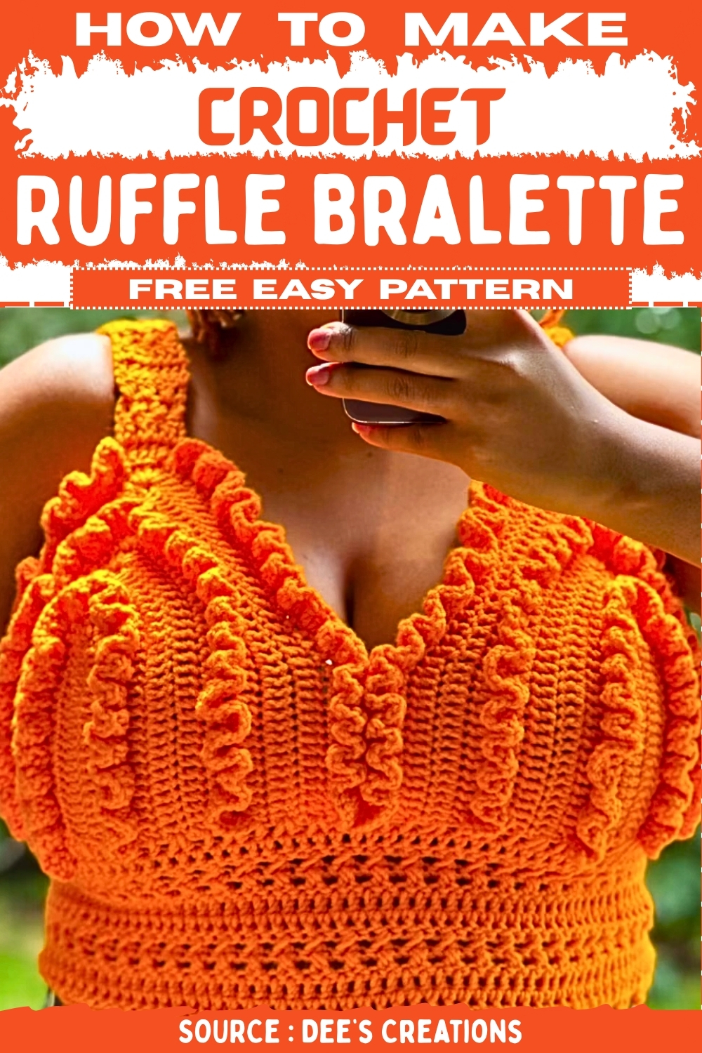 How To make crochet Ruffle Bralette Free EASY Pattern (1)