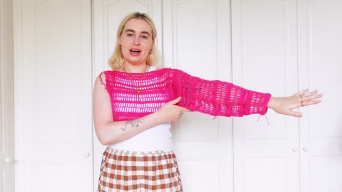 Free Crochet Mesh Long Sleeve Shrug Pattern For Beginners 3