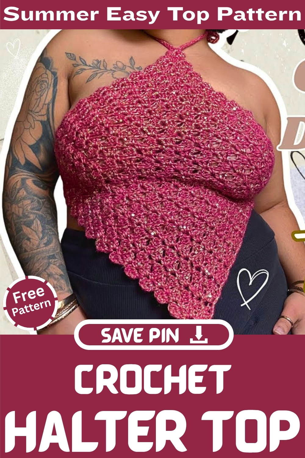 Crochet Halter Top Summer Easy Top Pattern