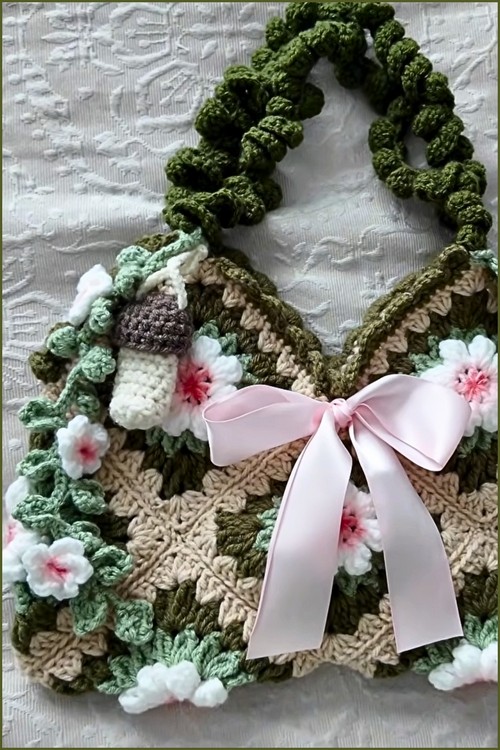 Crochet Flower Shoulder Bag Free EASY Pattern 5
